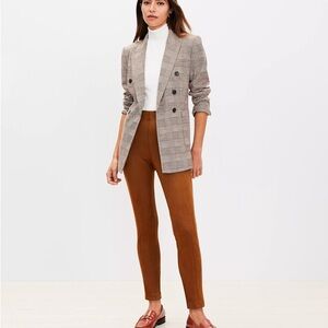 Ann Taylor loft faux suede skinny leggings toasted biscotti XLT